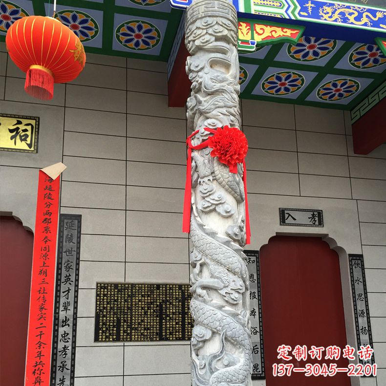 廊坊寺庙宗祠石材龙柱雕塑