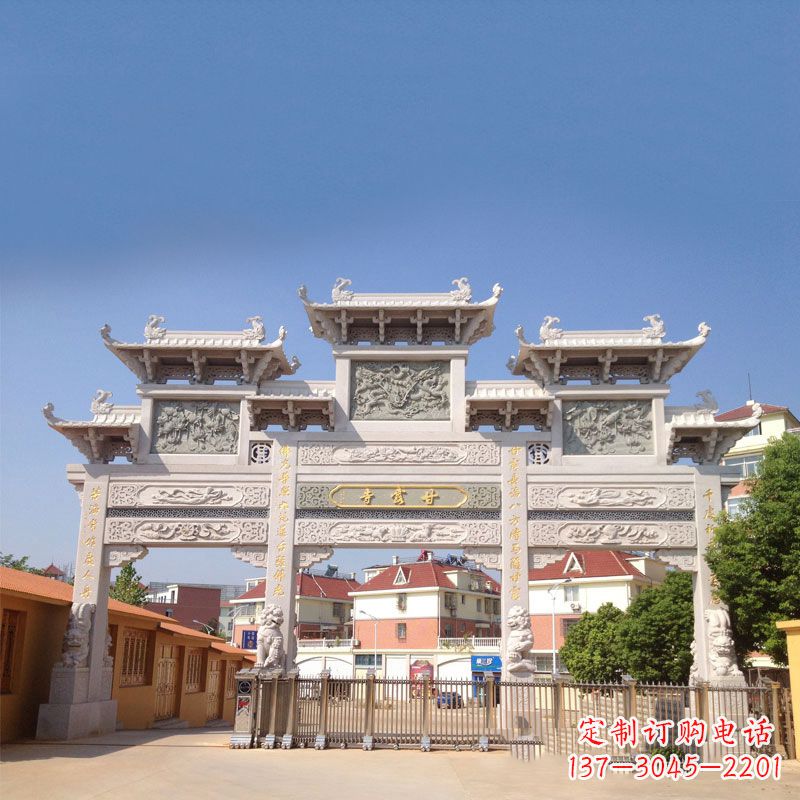 廊坊寺院大门石雕牌楼