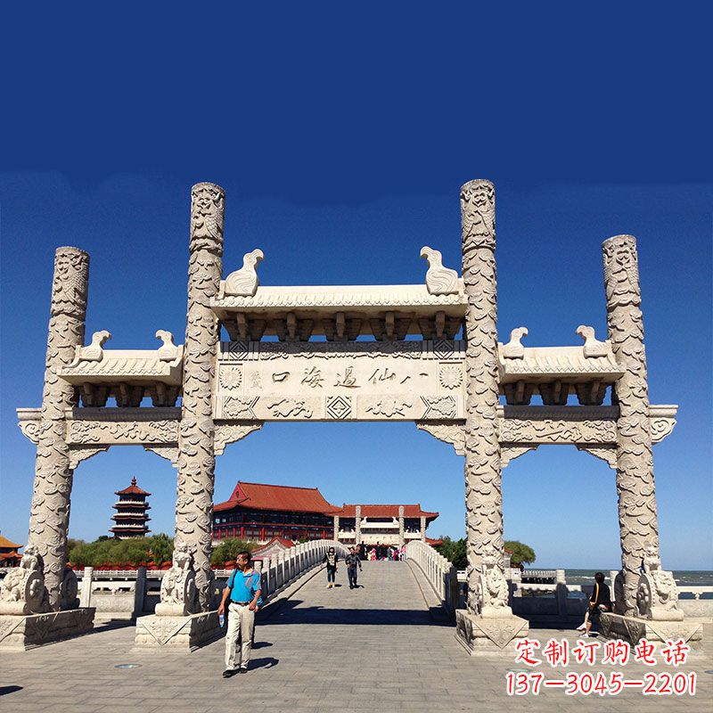 廊坊寺院大门无楼石牌坊