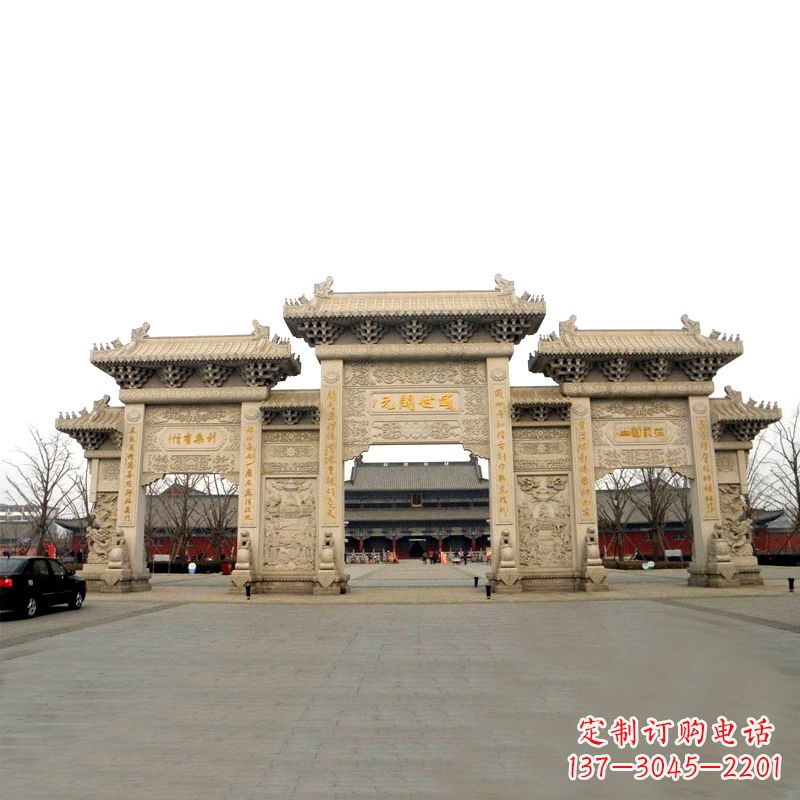 廊坊寺院景区石雕牌坊