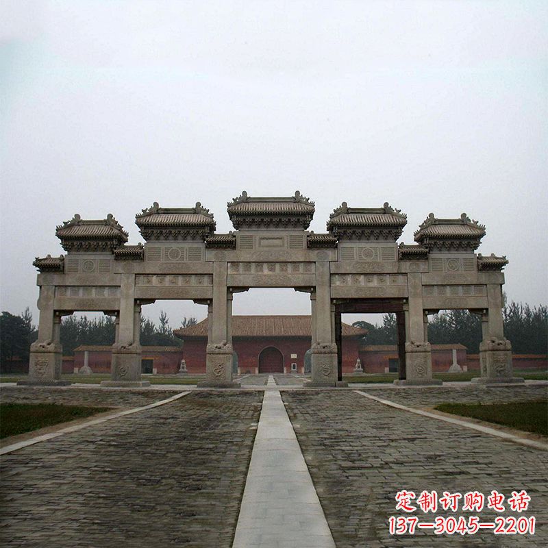 廊坊寺院五门石牌楼