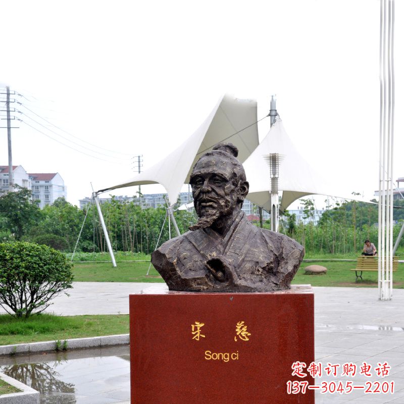 廊坊宋慈铸铜头像雕塑-古代十大名医园林广场人物雕塑