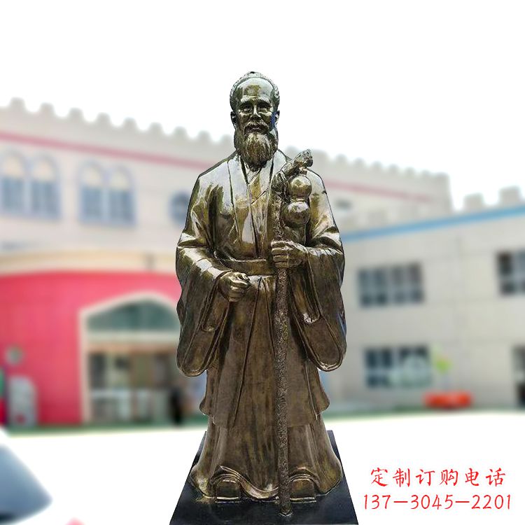 廊坊孙思邈仿铜玻璃钢雕塑-医院著名医学人物雕像