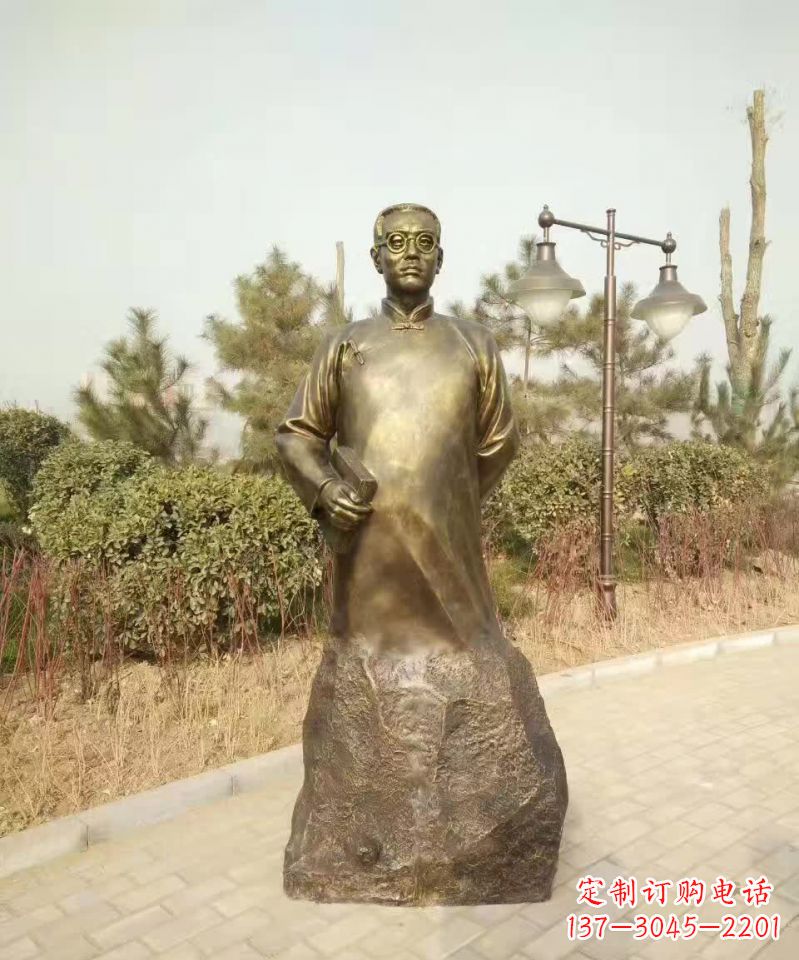 廊坊陶行知人物铜雕1
