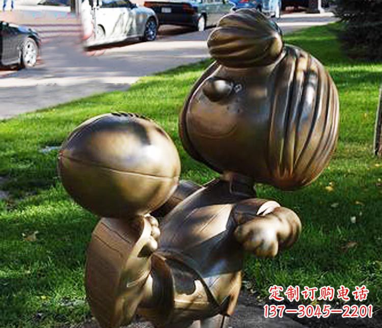 廊坊踢球的小女孩铜雕