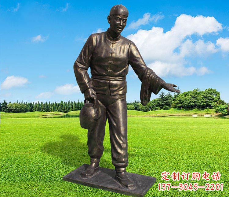 廊坊提茶壶的店小二铜雕