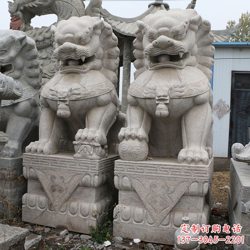 廊坊天安门狮子石雕塑