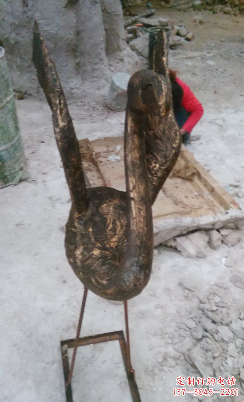 廊坊天鹅动物铜雕 (2)