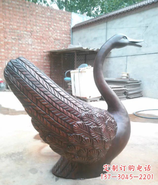 廊坊天鹅公园天王动物铜雕