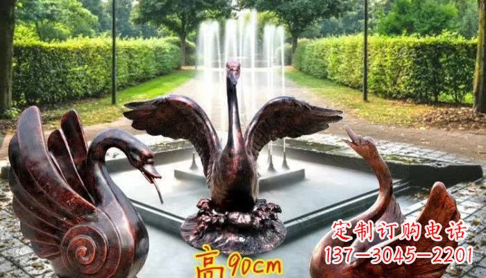 廊坊天鹅喷泉铜雕塑