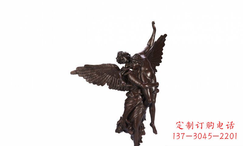 廊坊天使玻璃钢仿铜人物雕塑