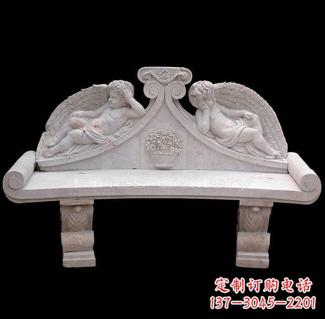 廊坊天使石雕座椅公园景观雕塑