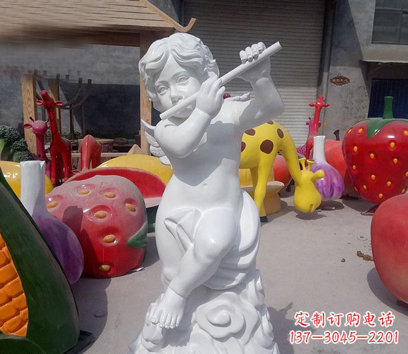 廊坊天使吹笛人物石雕
