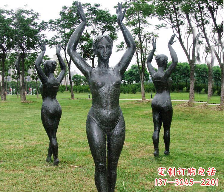 廊坊跳芭蕾舞的女孩铜雕