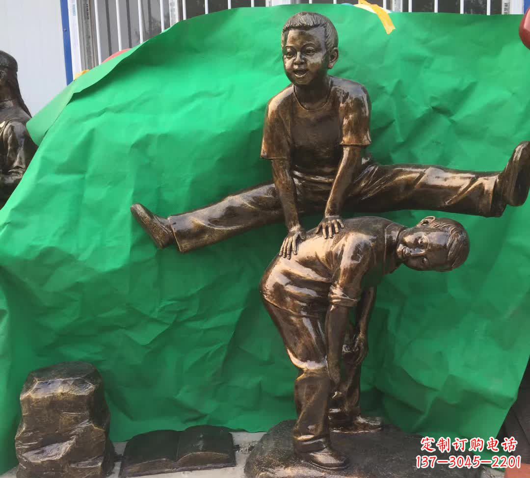 廊坊跳马儿童铜雕