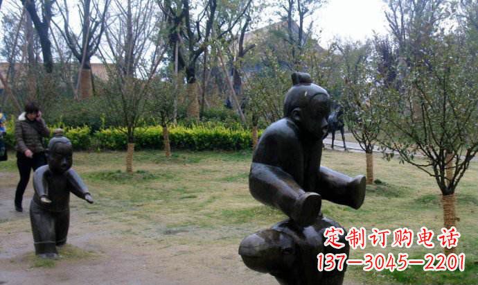 廊坊跳山羊公园人物铜雕