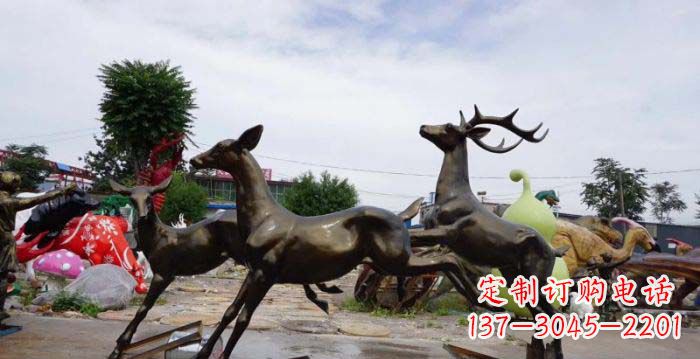 廊坊跳跃的小鹿铜雕