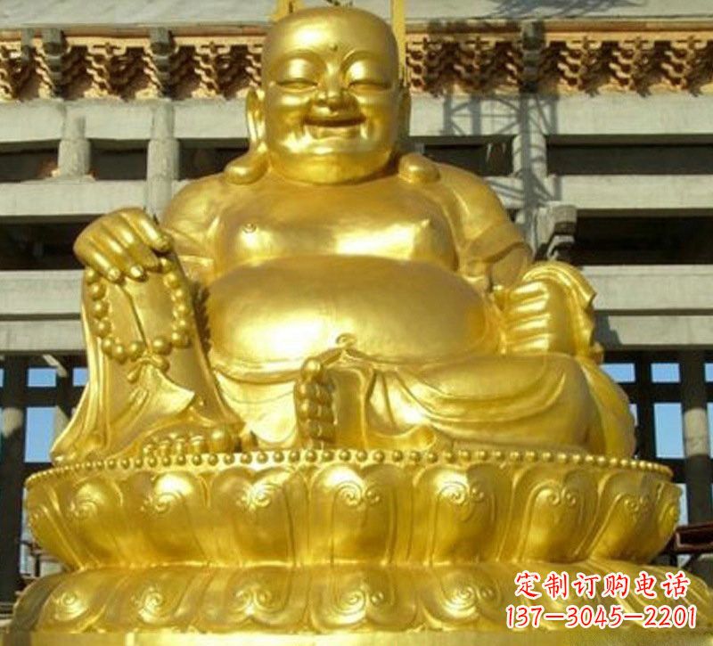 廊坊贴金弥勒佛铜雕