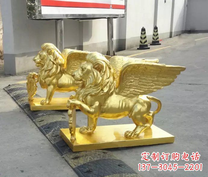 廊坊贴金圣马可飞狮铜雕