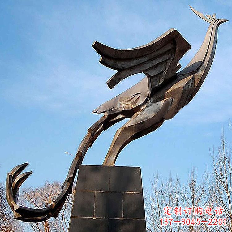 廊坊铜雕百鸟之王凤凰景观雕塑
