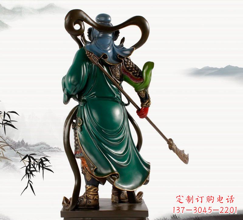 廊坊铜雕彩绘武财神关公