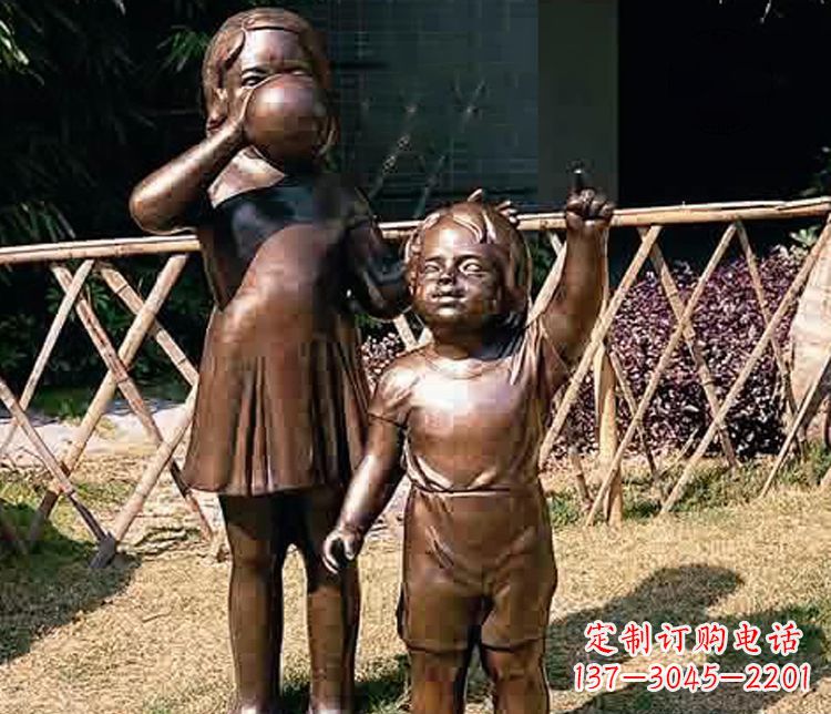 廊坊铜雕吹气球儿童