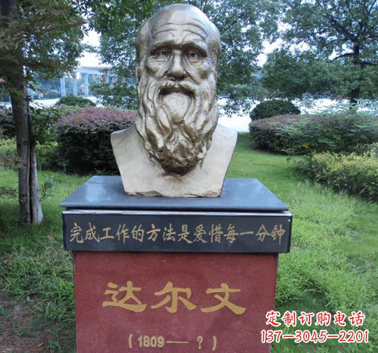 廊坊铜雕达尔文头像雕塑