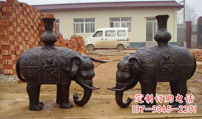 廊坊铜雕大象公园动物雕塑