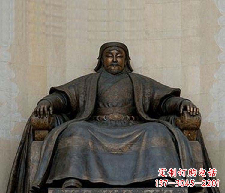 廊坊铜雕大型成吉思汗雕塑