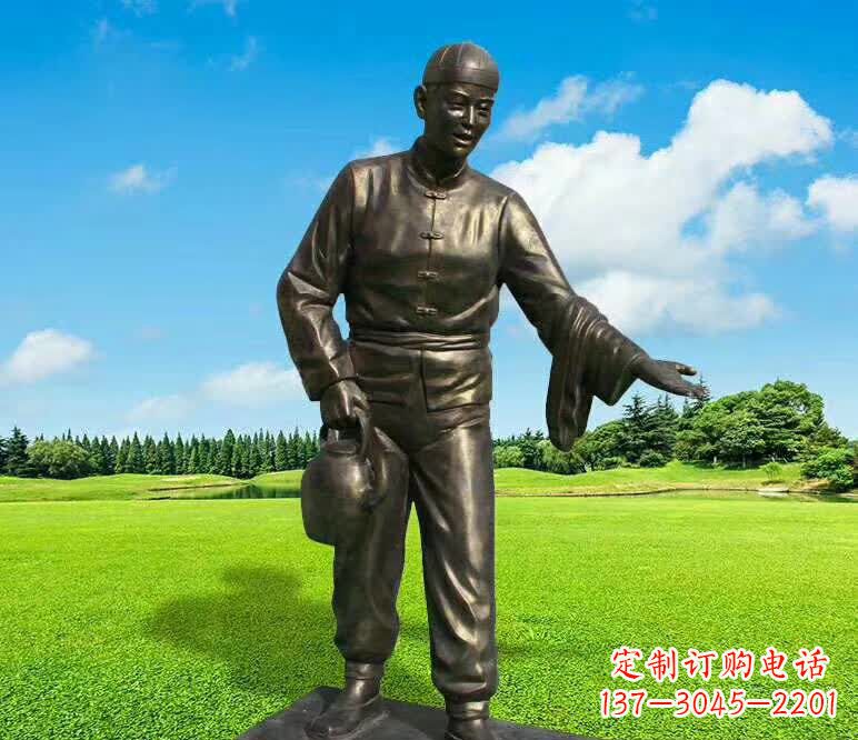 廊坊铜雕店小二人物雕塑1