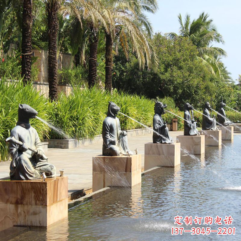 廊坊铜雕动物喷泉景观雕塑