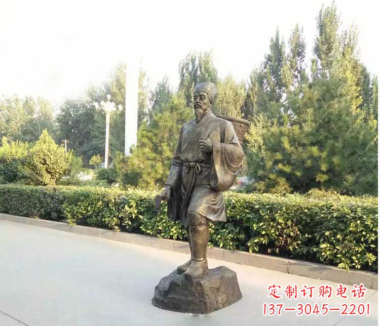 廊坊铜雕古代名医李时珍雕塑