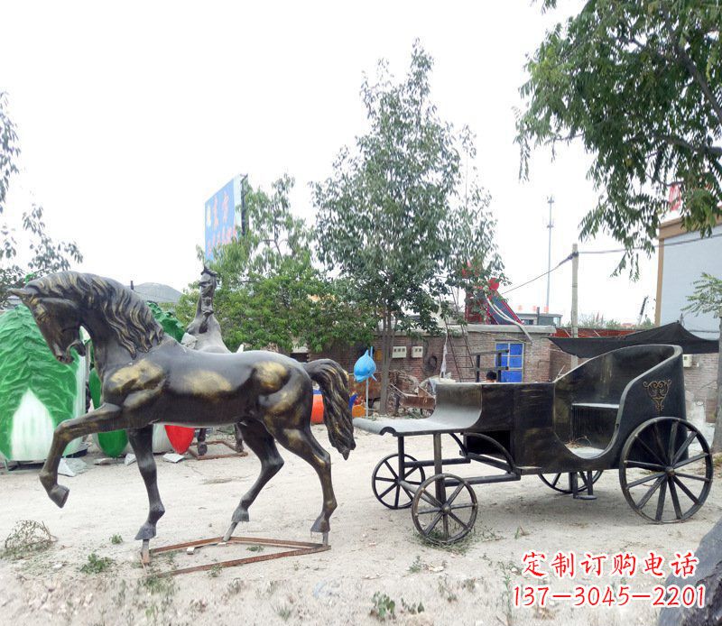廊坊铜雕古代战马景观摆件