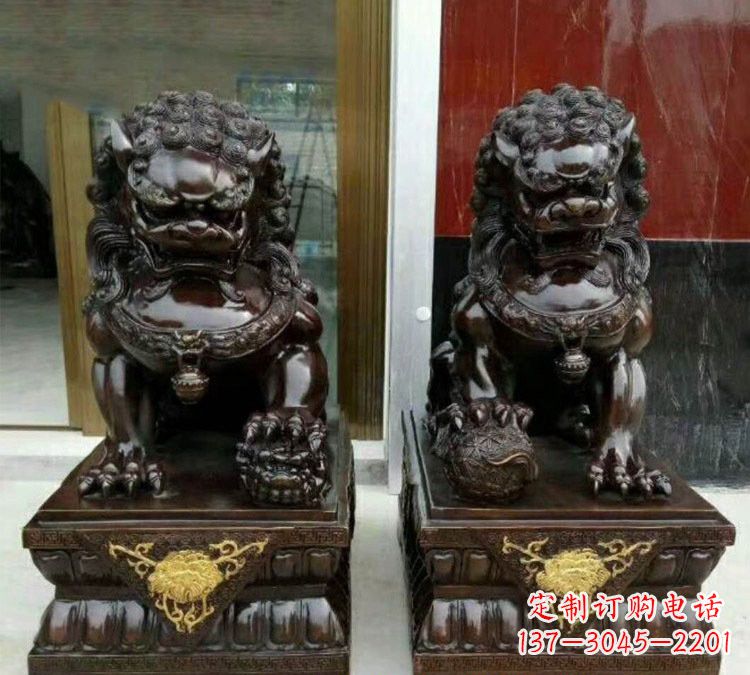廊坊铜雕故宫狮子