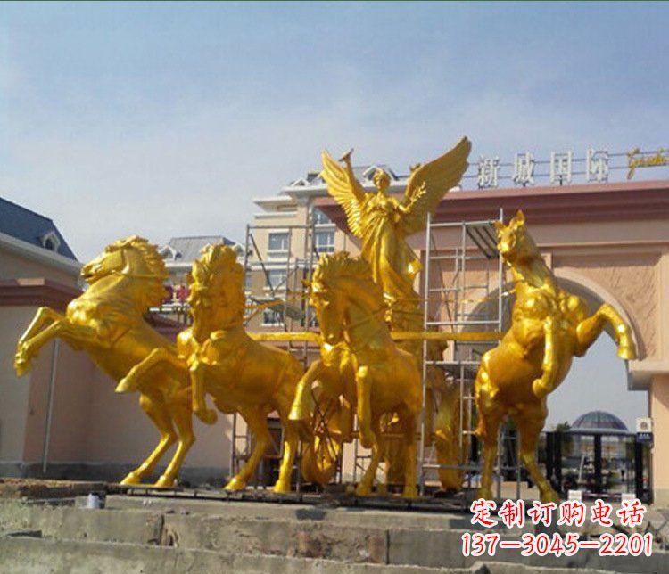 廊坊铜雕广场阿波罗战马雕塑