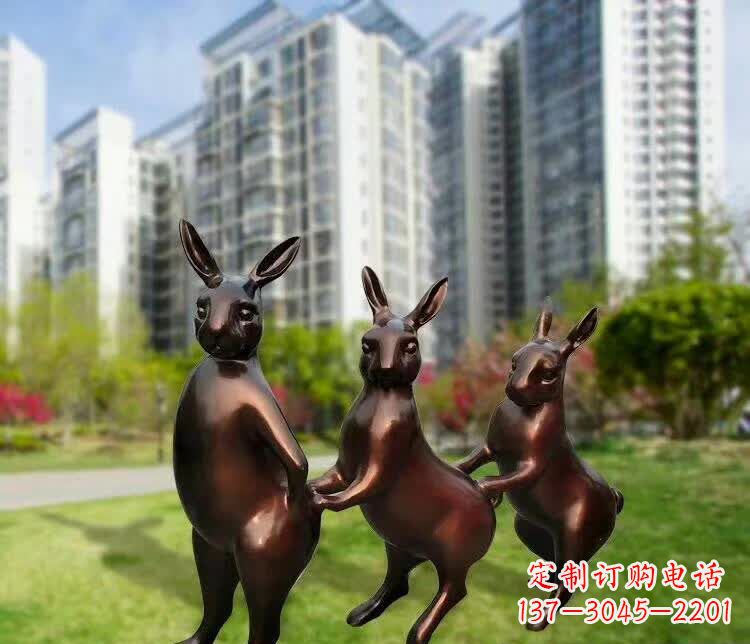 廊坊铜雕广场动物兔子