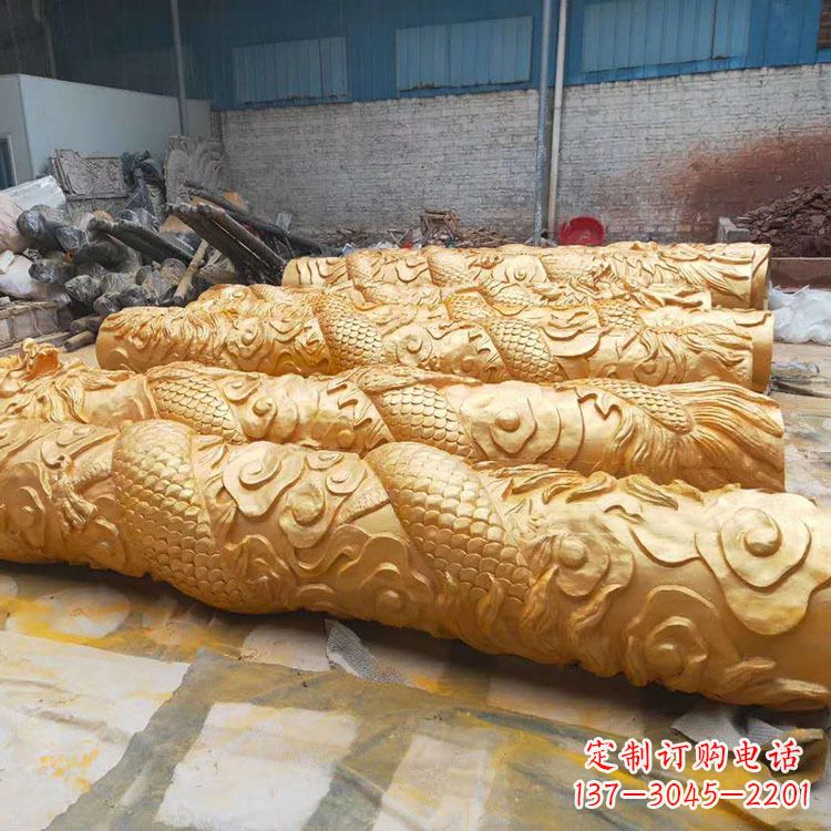 廊坊铜雕广场龙柱
