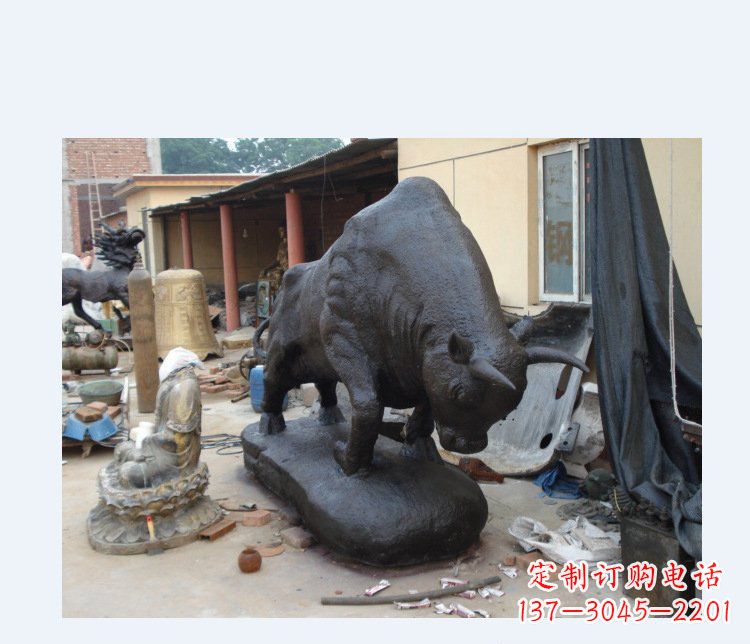廊坊铜雕广场水牛动物雕塑
