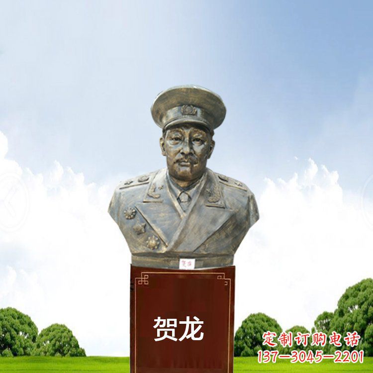 廊坊铜雕贺龙头像