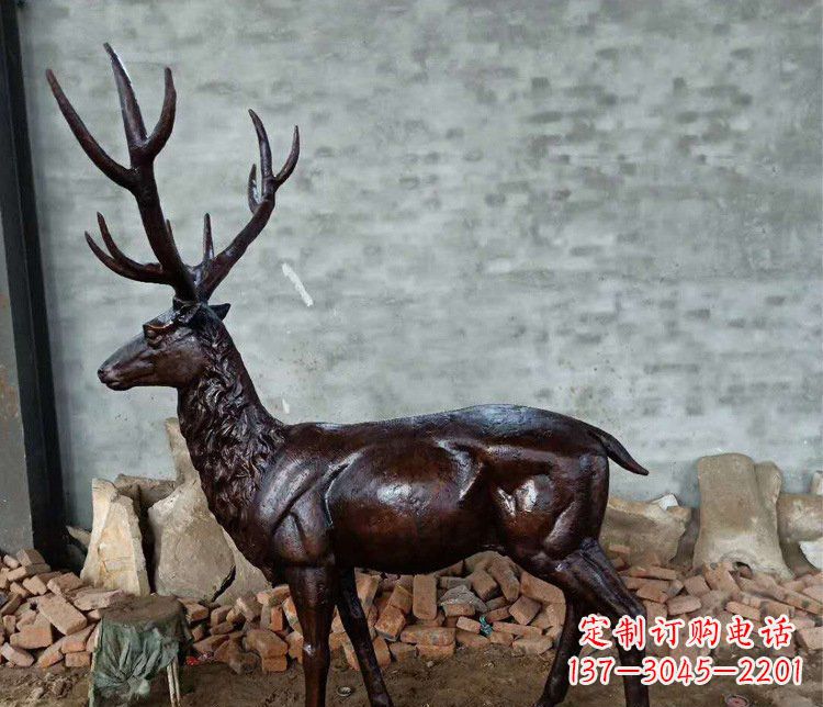 廊坊铜雕户外公园动物雕塑鹿摆件