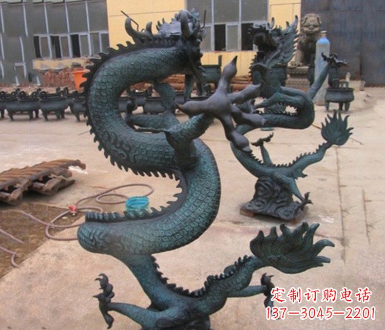 廊坊铜雕户外装饰神龙雕塑摆件