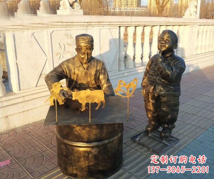 廊坊铜雕画糖人的人物