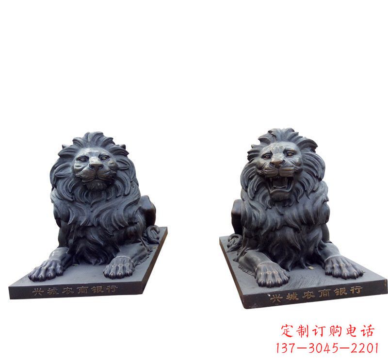 廊坊铜雕汇丰狮子 (2)