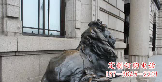 廊坊铜雕汇丰卧姿狮子