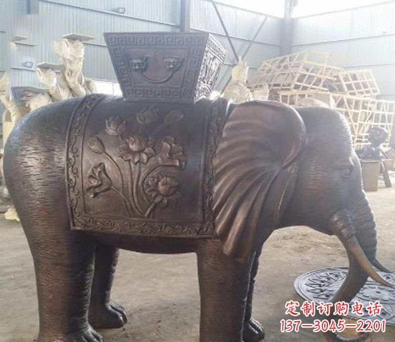 廊坊铜雕吉祥大象园林动物摆件