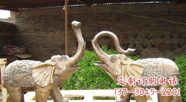 廊坊铜雕吉祥小象公园动物雕塑