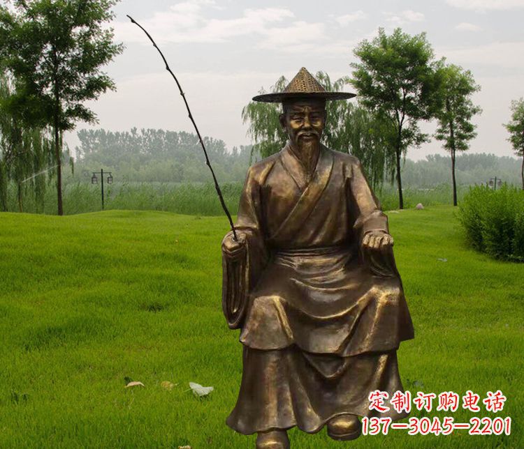 廊坊铜雕姜太公钓鱼
