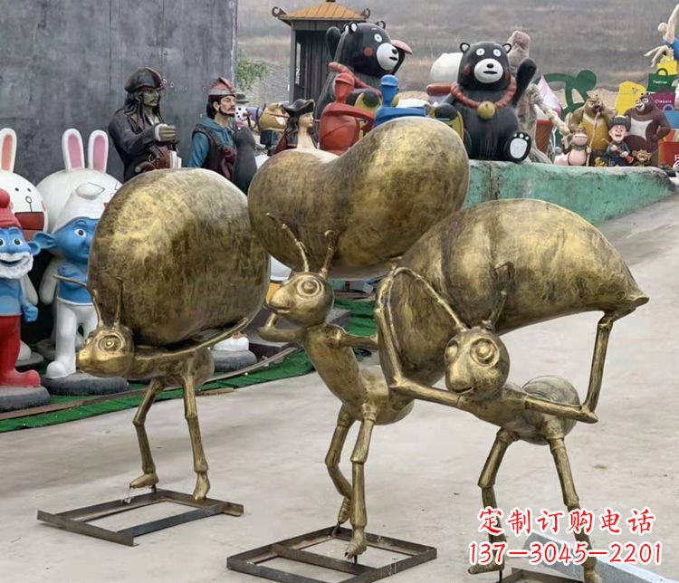 廊坊铜雕蚂蚁搬家雕塑