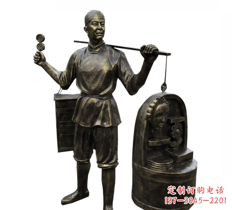廊坊铜雕卖货郎