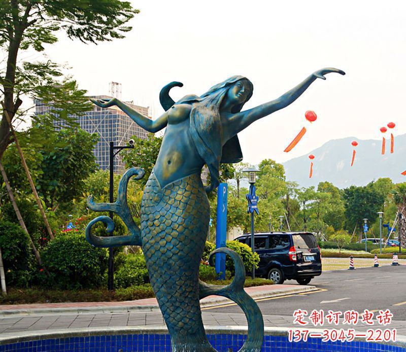 廊坊铜雕美人鱼